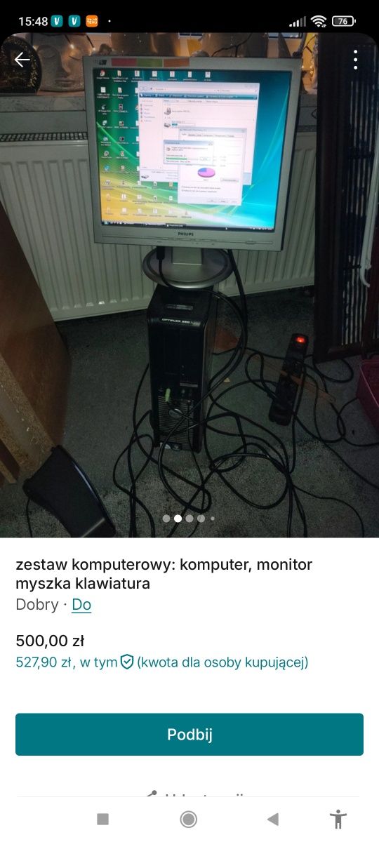 zestaw komputerowy: komputer, monitor myszka klawiatura