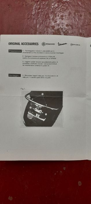 Vespa Suporte Top Case
