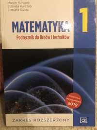 Podręcznik Matematyka klasa 1, rozszerzona, Kurczab, Świda, 2019