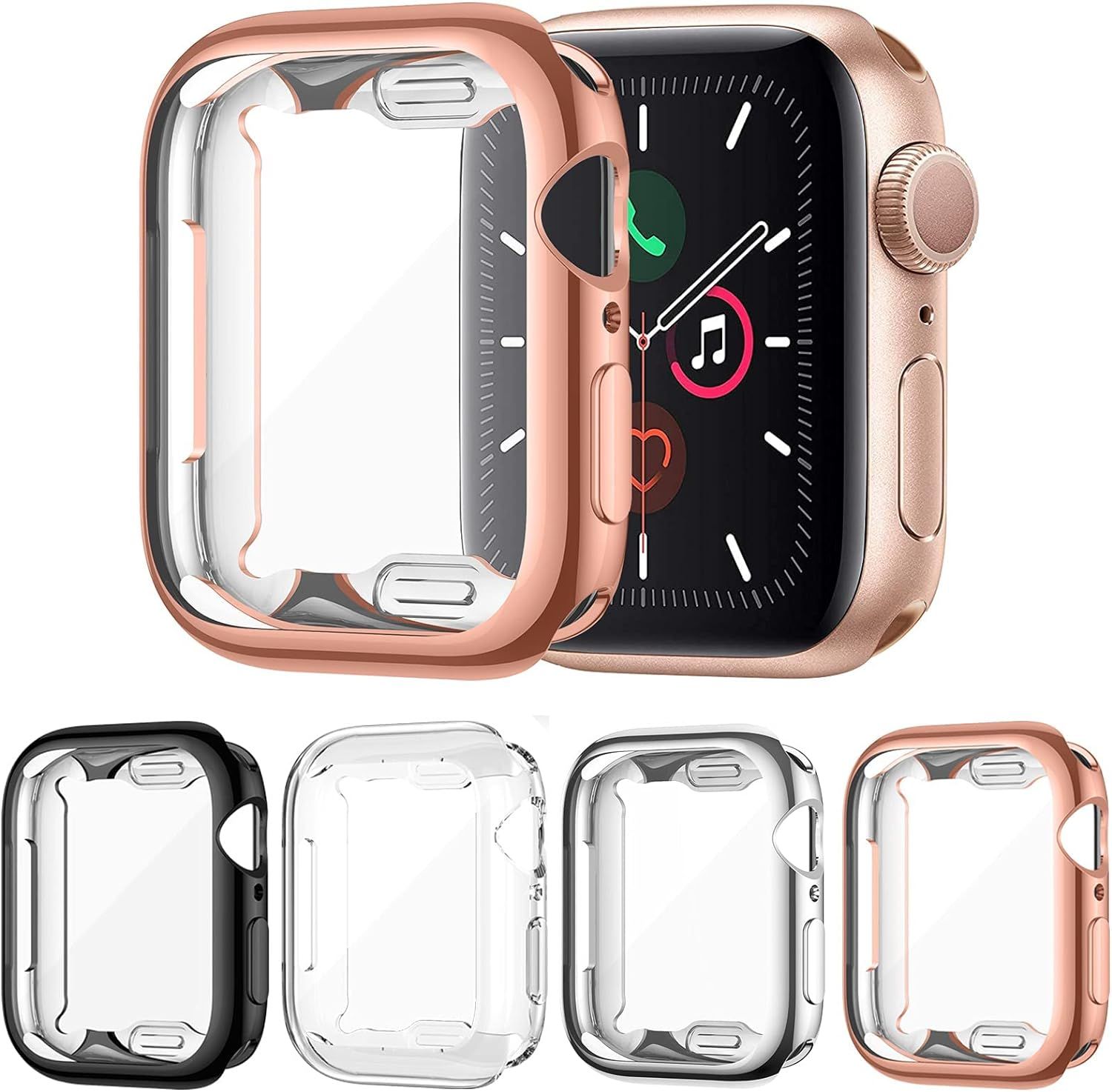 Etui Silikonowe Case Apple Watch 4/5/6/Se 44Mm Srebrny