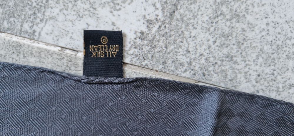 100% silk chusta 60cm x 60cm jedwabna gładka szarosc