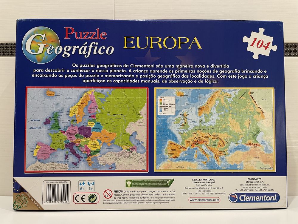 Puzzle Geográfico Europa 2 em 1 -Clementoni
