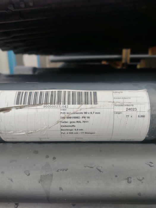 Wyprzedaż PCV Rura ciśnieniowa PVC-U, 75mm i inne srednice 6 bar