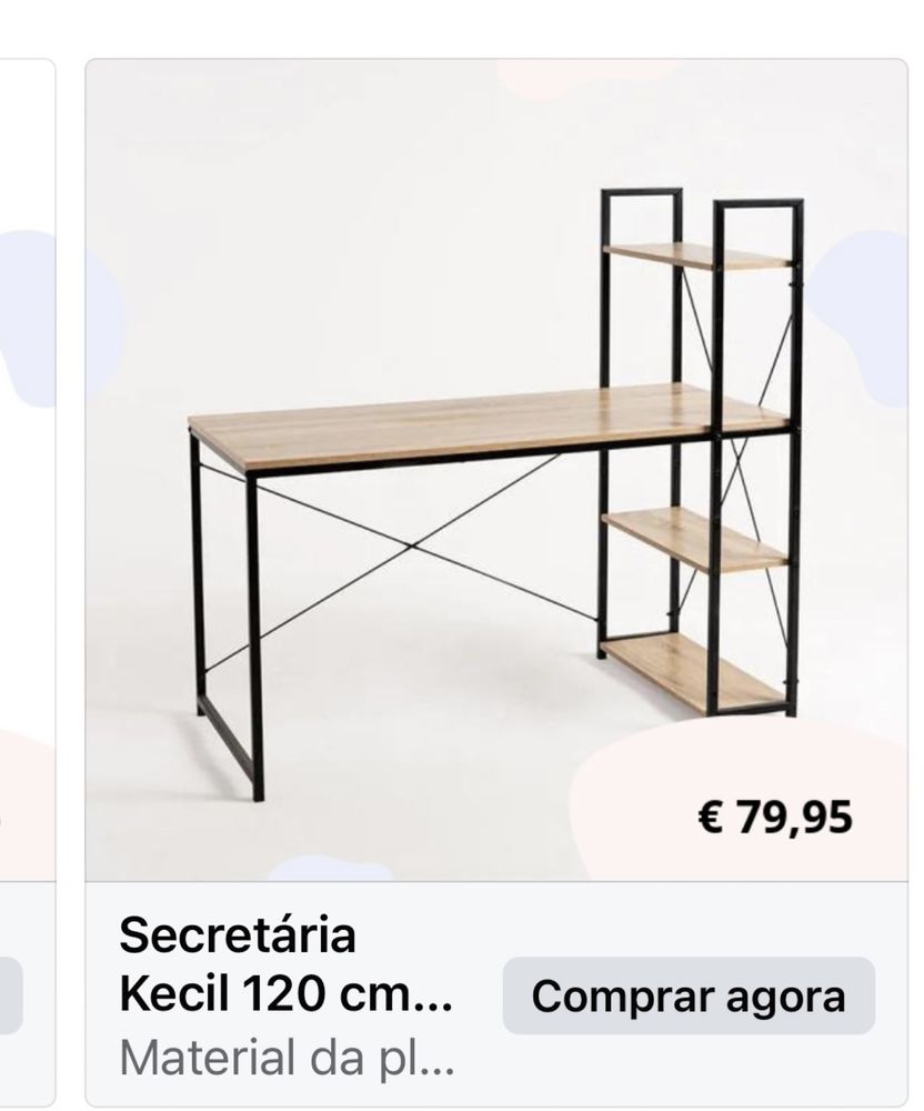 aparador com tampo de vidro, escrivaninha, chaise ikea