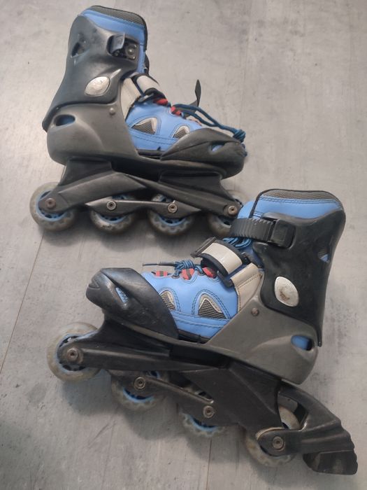 Łyżworolki regulowane 34-36 rozmiar czarno niebieskie