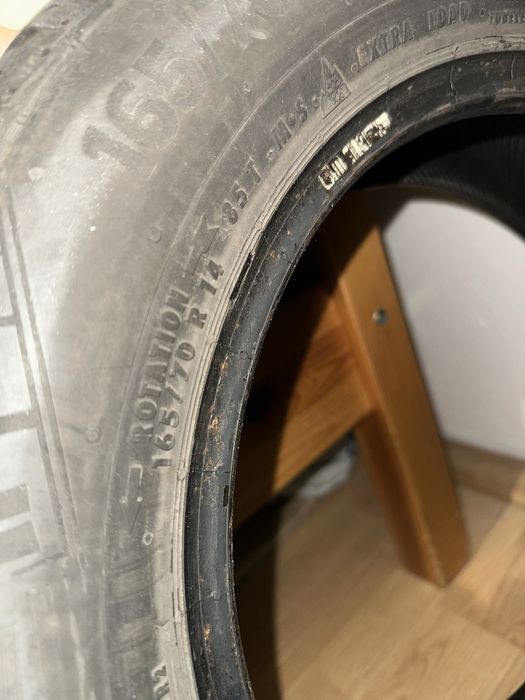 Opony całoroczne Continental 165/70 R14 – 3 sztuki, dobry stan