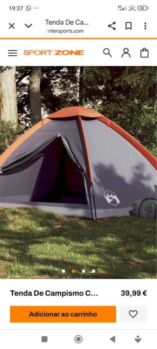 TENDA p/2+mesa inox+estendal vertical+2 sacos cama+1 cadeira+2 OFERTAS