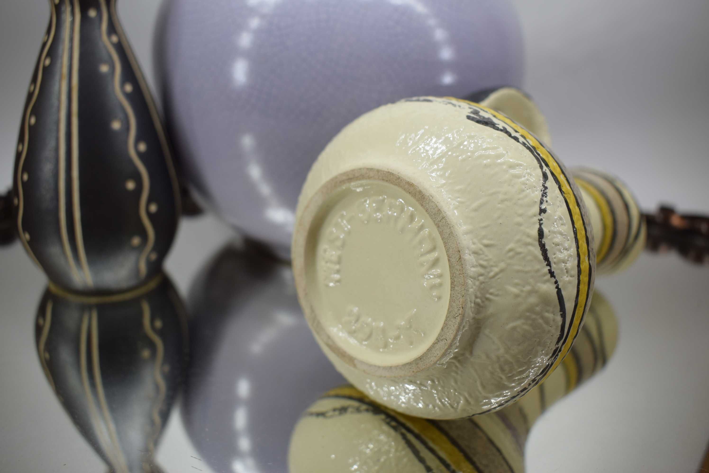 Stara ceramika wazon Piesche & Reif Bay baza lampy Nimy Design Vintage