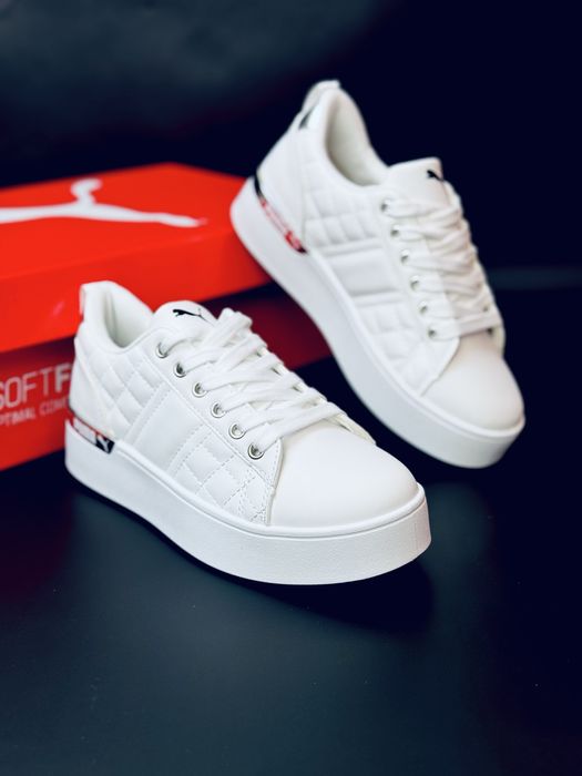 Кросовки Пума Осенние на толстой подошве / красовки Пума белые