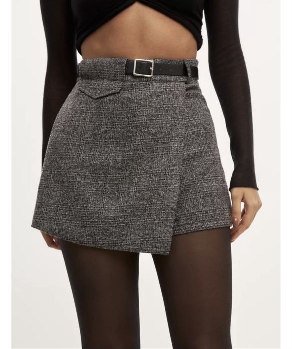 Міні юбка сіра з підкладкою