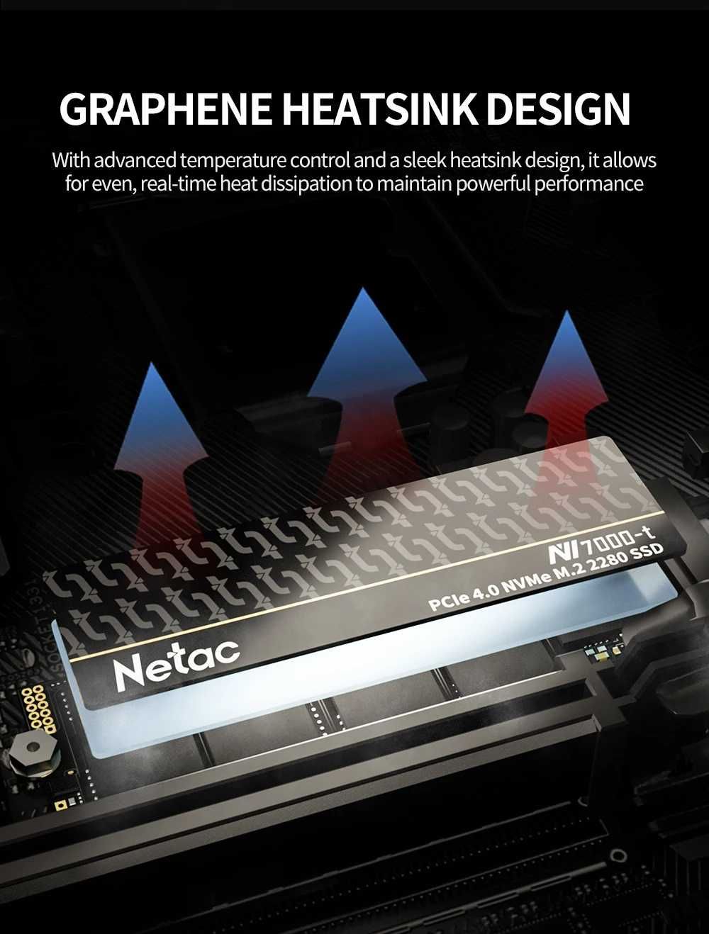 SSD Disk Netac NV7000-t 2TB NVMe 2280 PCIe 4x4 7400MB/s PC PS5 ноутбук