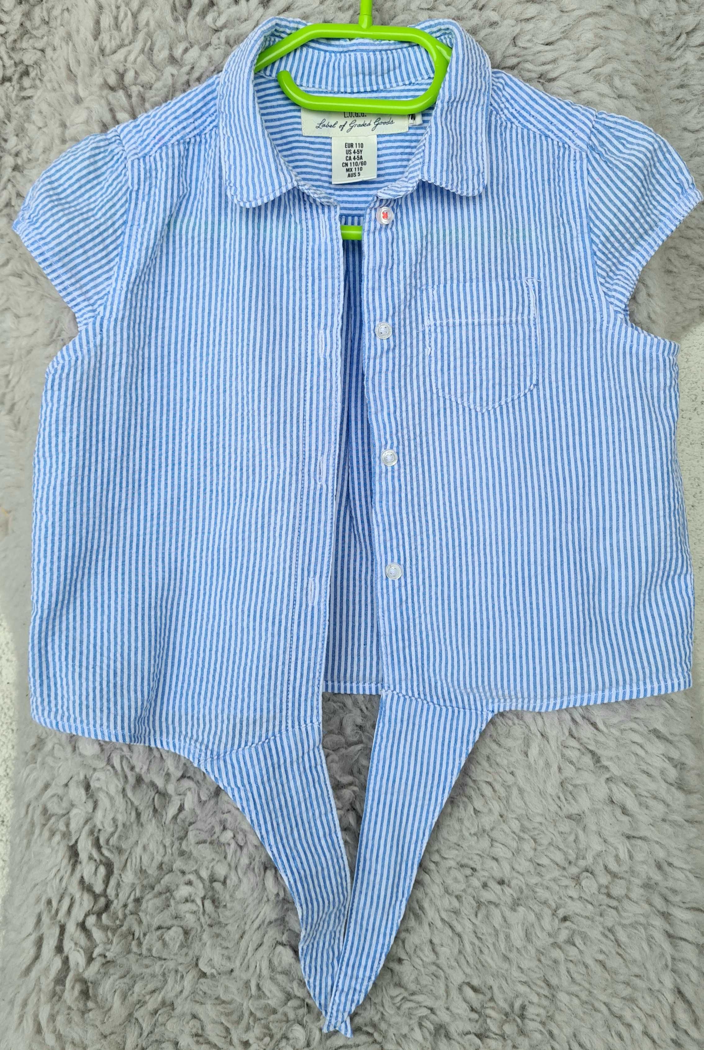 Bawełniana koszula H&M w paski roz 110 cm