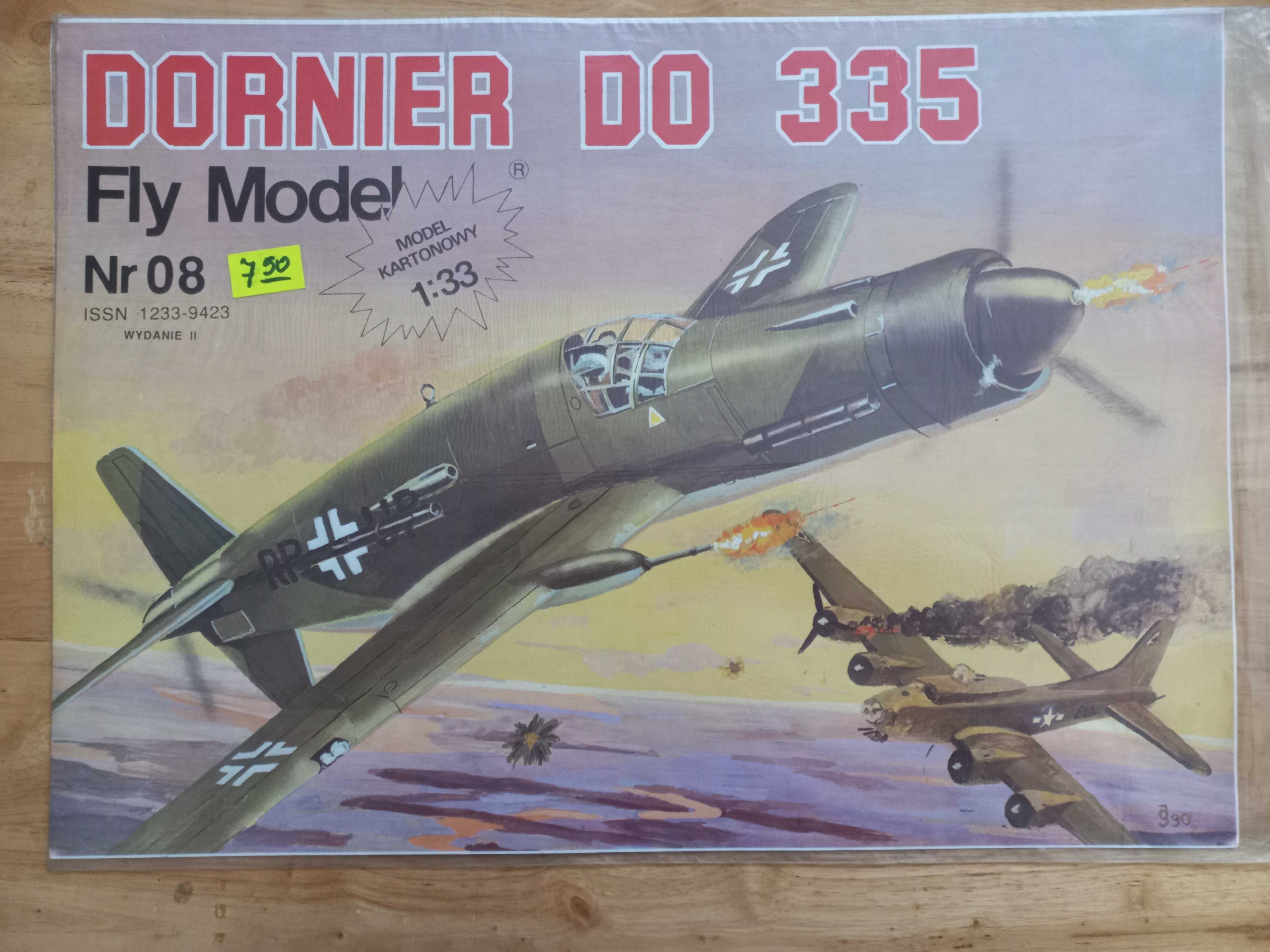 Model Kartonowy Fly Model 08 Samolot Dorner Do-335 wyd II