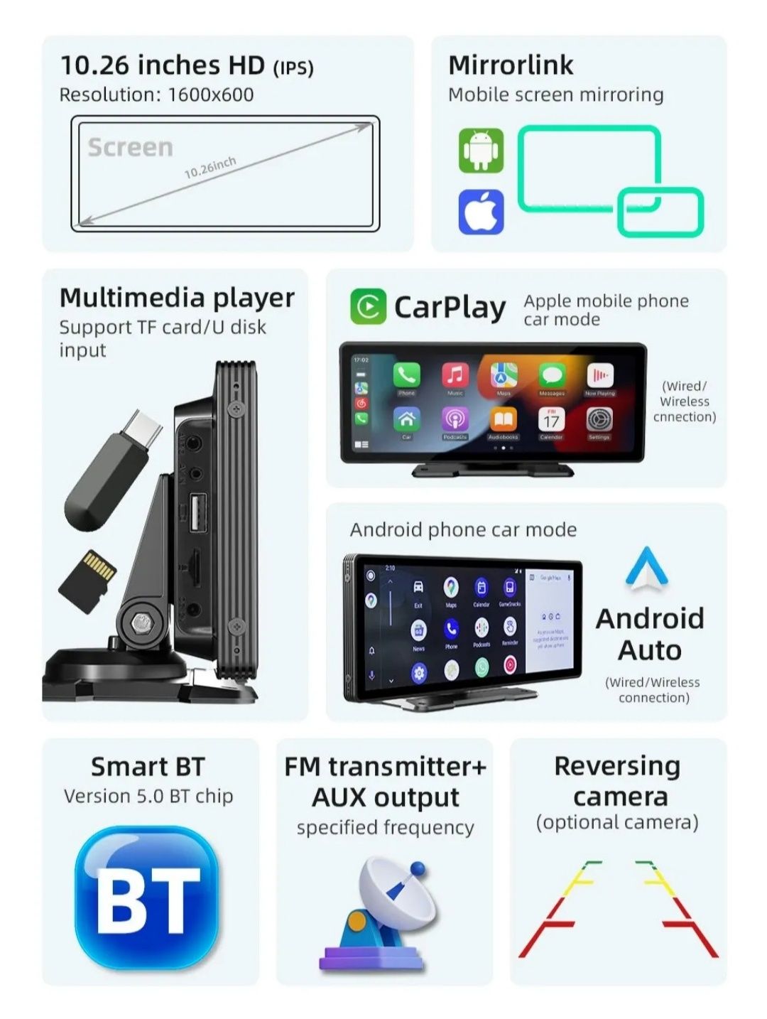 ‼️РОЗПРОДАЖ ‼️ Мультимедійний плеєр 10" з Android Auto, Carplay, GPS