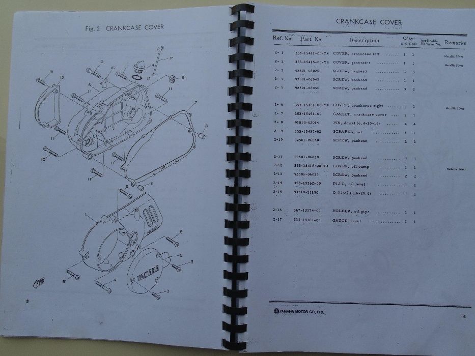 Manual de instruções completo de Yamaha GT50 / GT80 / FT1 / Mini Endur