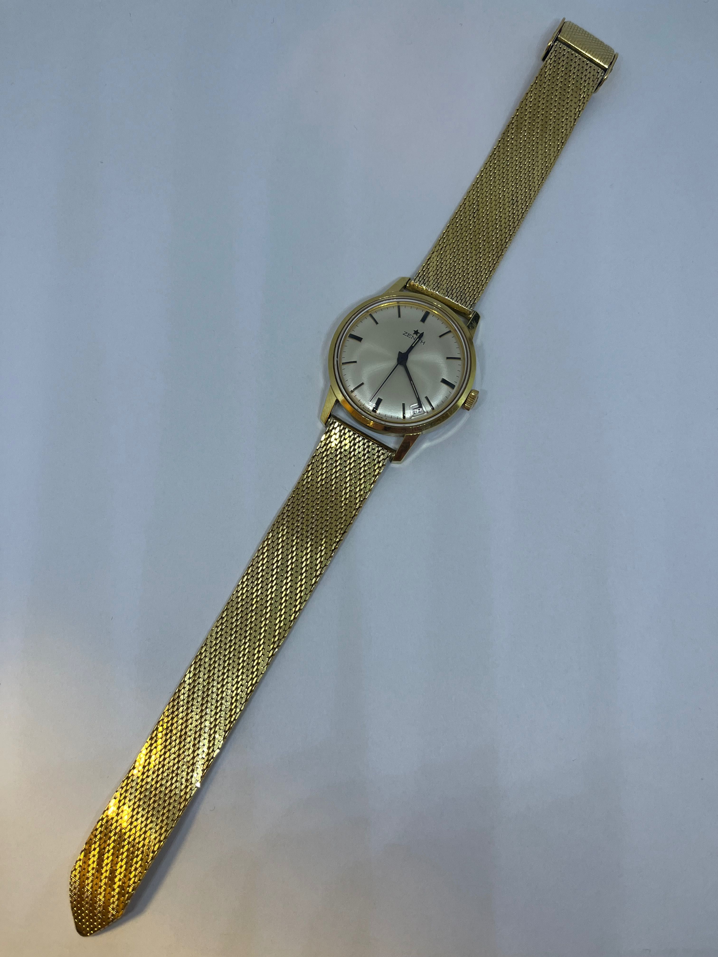 Zegarek mechaniczny ZENITH 19 jewels pozłacany AU20 vintage lata 60te