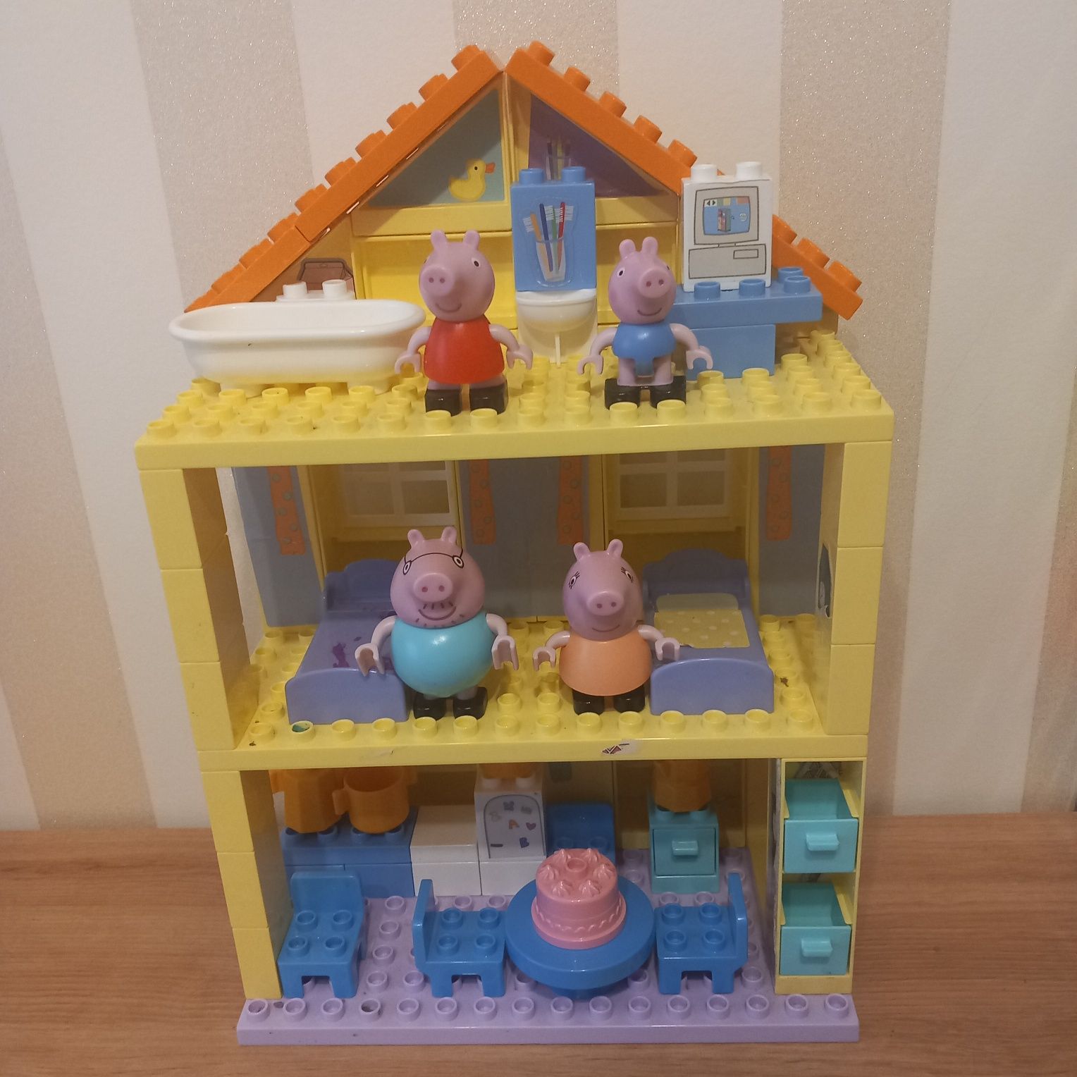 Klocki Domek Świnka Peppa Pig Happy Hous jak Lego Duplo 107 elementów