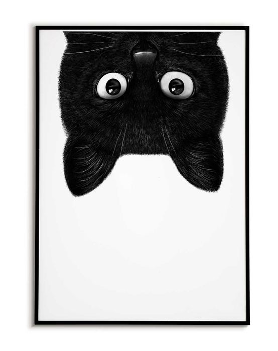 Kot "Angry Black Cat vol.2" PLAKAT A3 - Vintage - trzeci plakat GRATIS