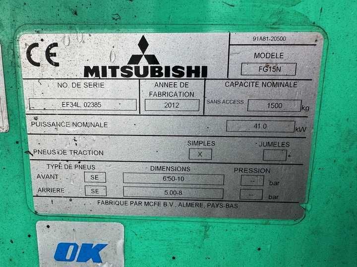 wózek widłowy MITSUBISHI FG15N Triplex 4.30m przesuw 4-sekcja 5400mtg