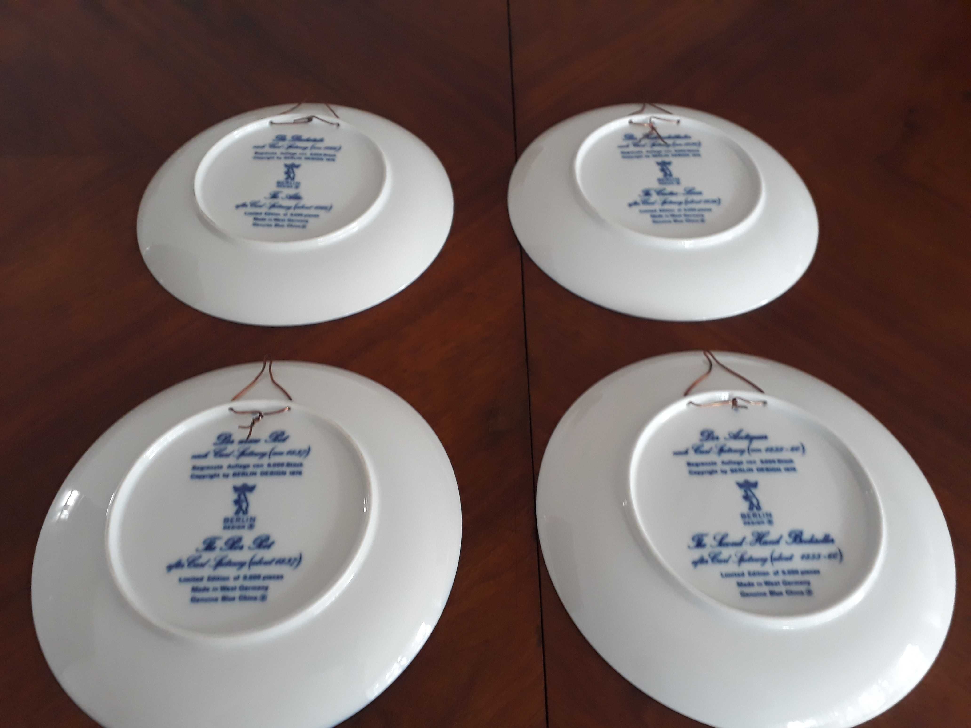 Ozdobne talerze niebieska porcelana Berlin Design