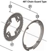 Osłona blatu 48T 48z do korby Shimano FC-M591 FC-M431 FC-M771 XT LX