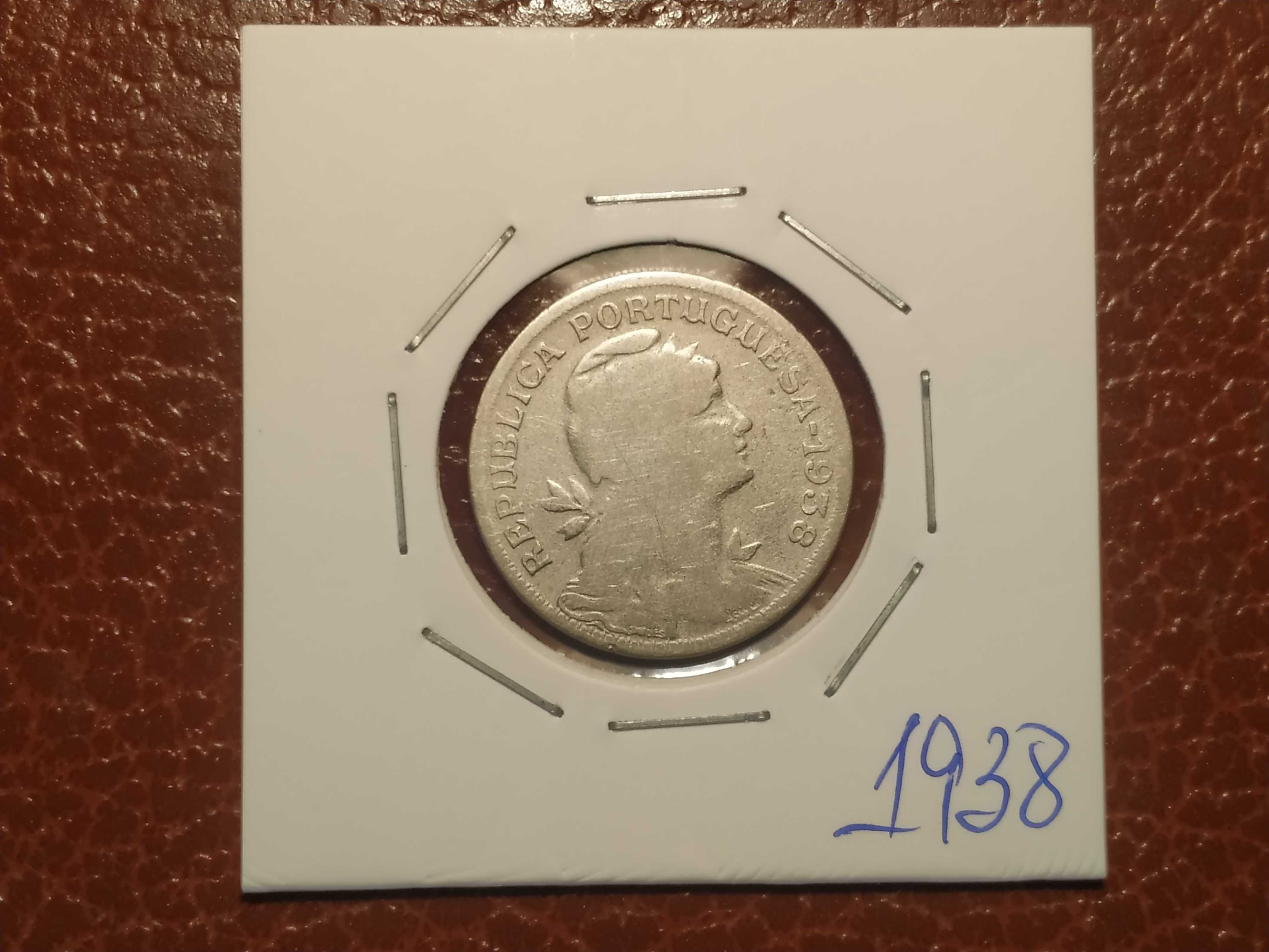 208 Portugal - moeda de 50 centavos de 1938 (alpaca)