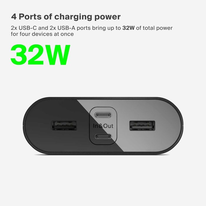 Powerbank Belkin 26000 mAh USB-C/A 4xPD LED szybkie ładowanie