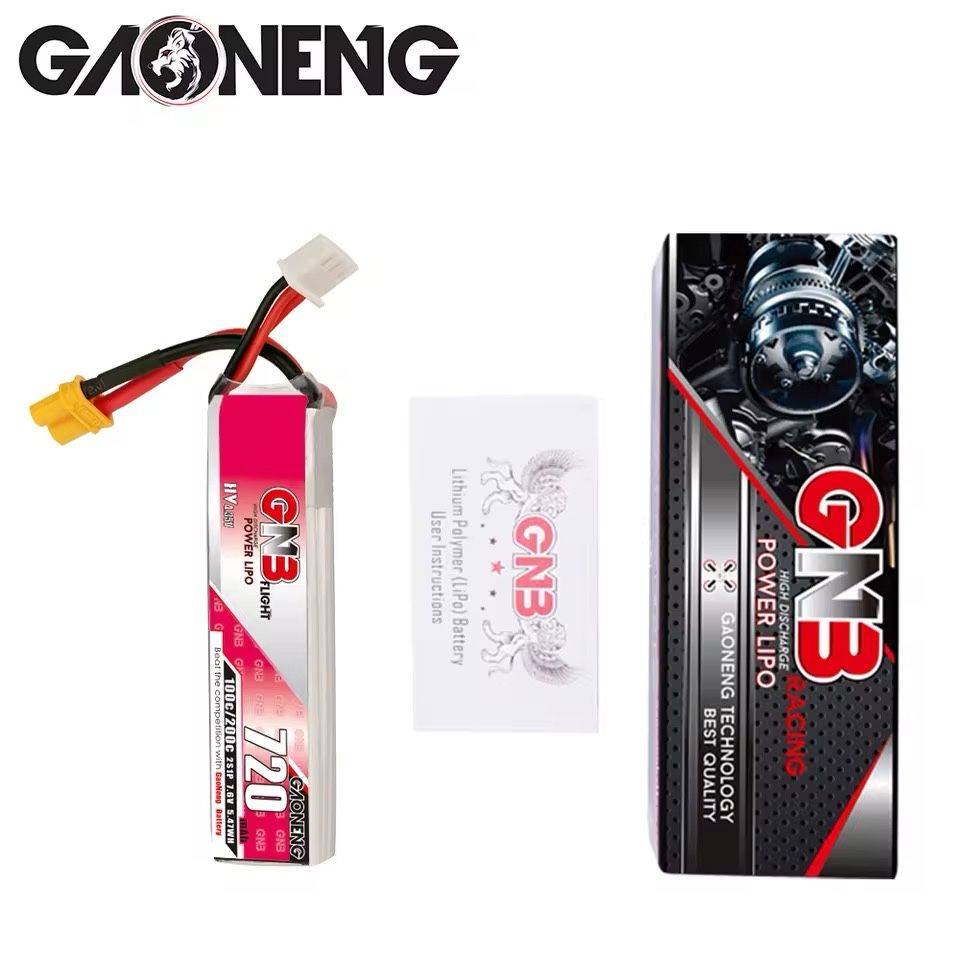 GNB 720mAh 2S 7.6V 100C LIHV RC FPV Батарея для фпв дрона Gaoneng