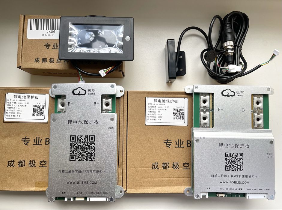 BMS плата экран Jikong 100A, 200А 4s-8s