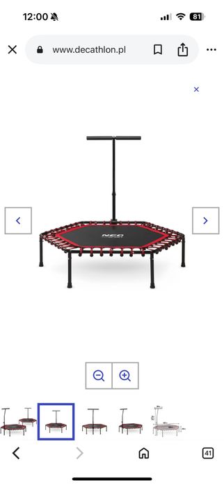 Trampolina fitness z uchwytem