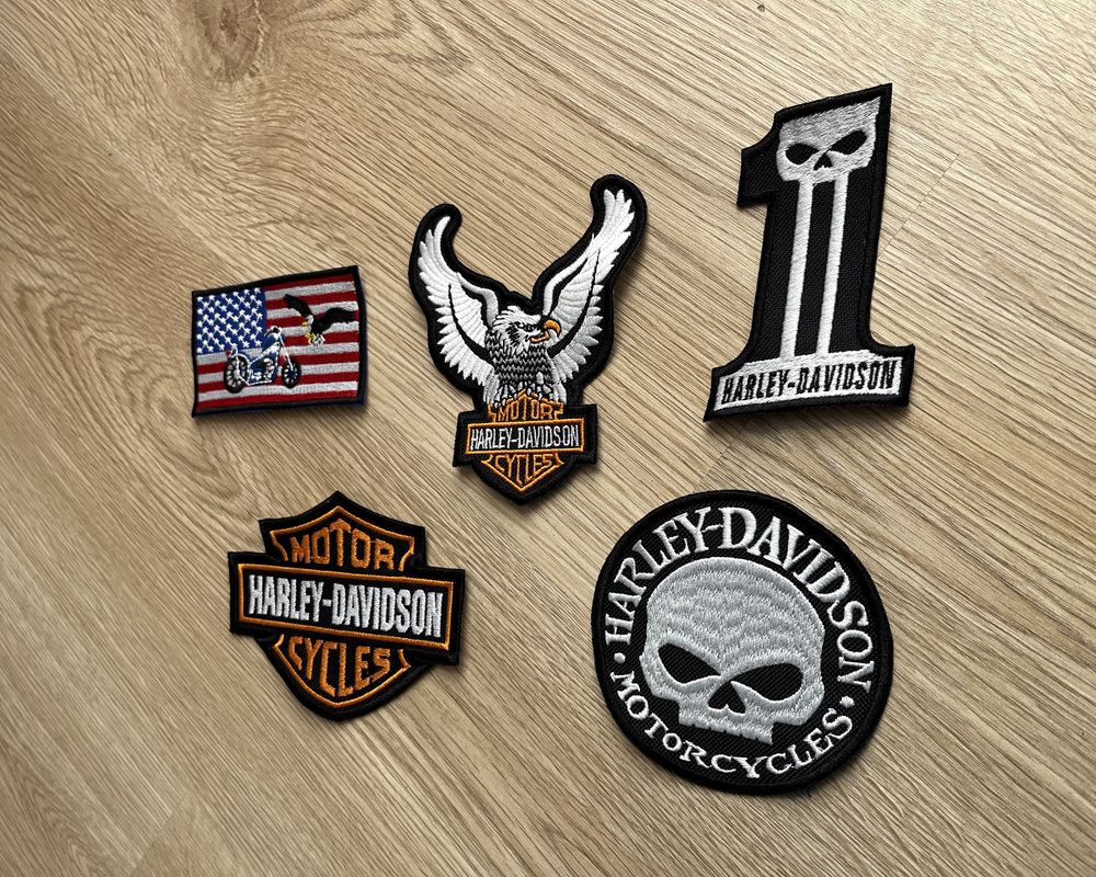 Zestaw naszywek 5 sztuk Harley Davidson ozdobne