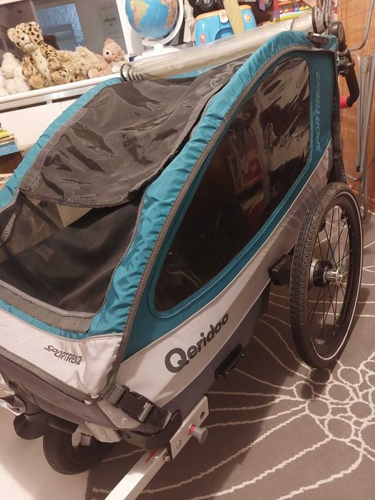 Przyczepka rowerowa dla dwójki dzieci Qeridoo Sportrex 2.Amortyzatory