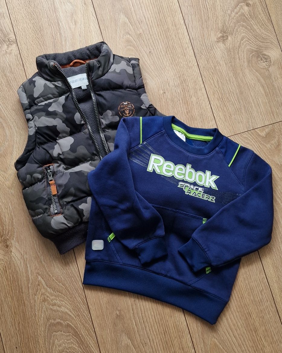 Zestaw dla 2- 3 latka, bluza reebok ,kamizelka