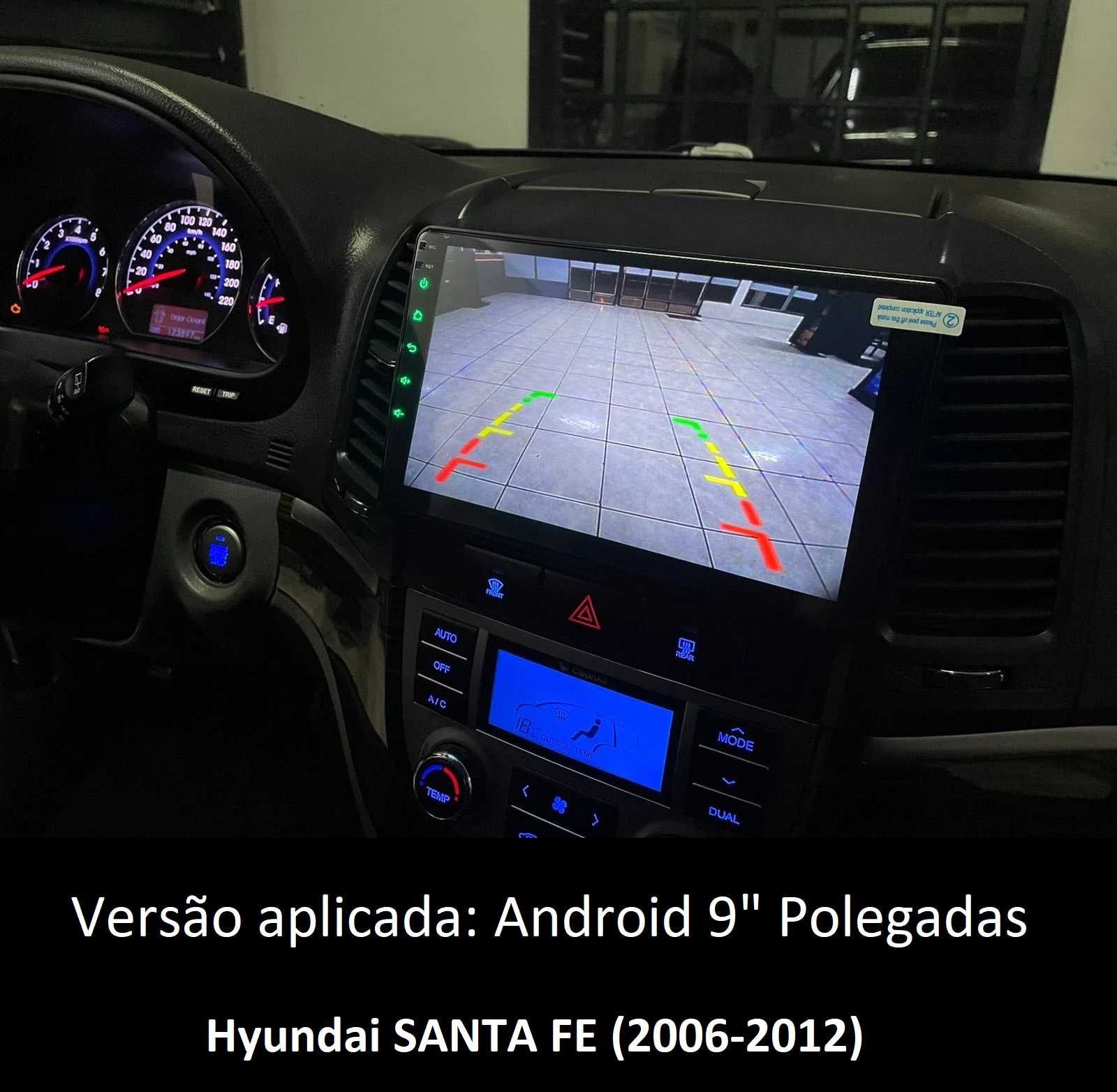 (NOVO) Rádio 2DIN 9" • Hyundai SANTA FE (2000 a 2012) Android [4+32GB]