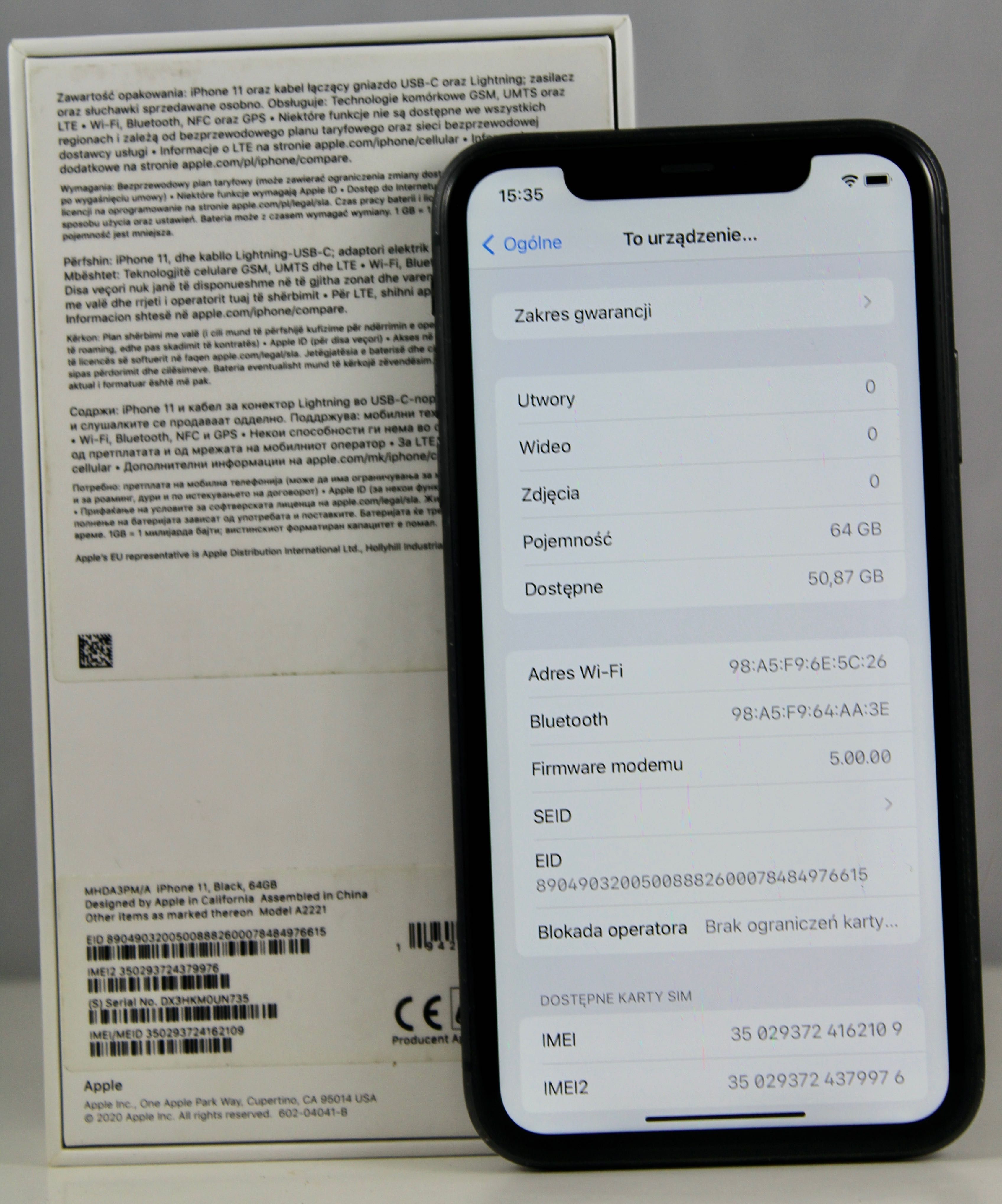 iGadżet | Apple iPhone 11 64GB Black Telefon dual SIM eSIM