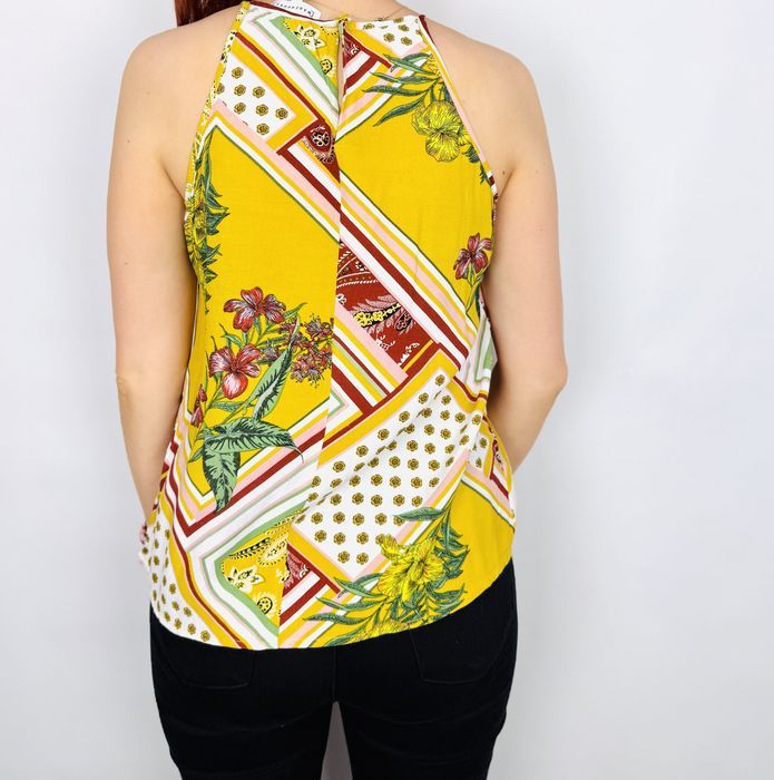Żółty top we wzory etniczne XS 34 Warehouse