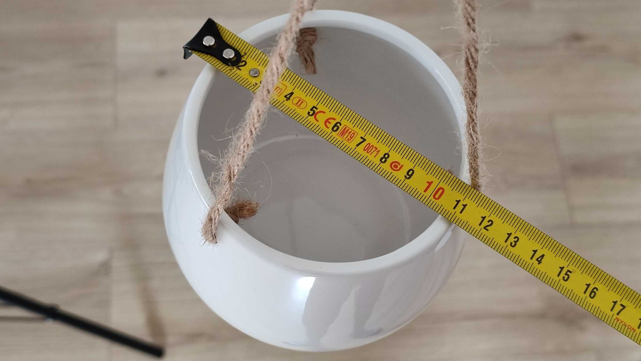 Doniczka wisząca biała ceramiczna do okna na balkon (4 sztuki)