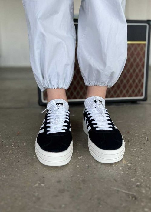 Кросівки Adidas Gazelle Bold Platform Black/White premium