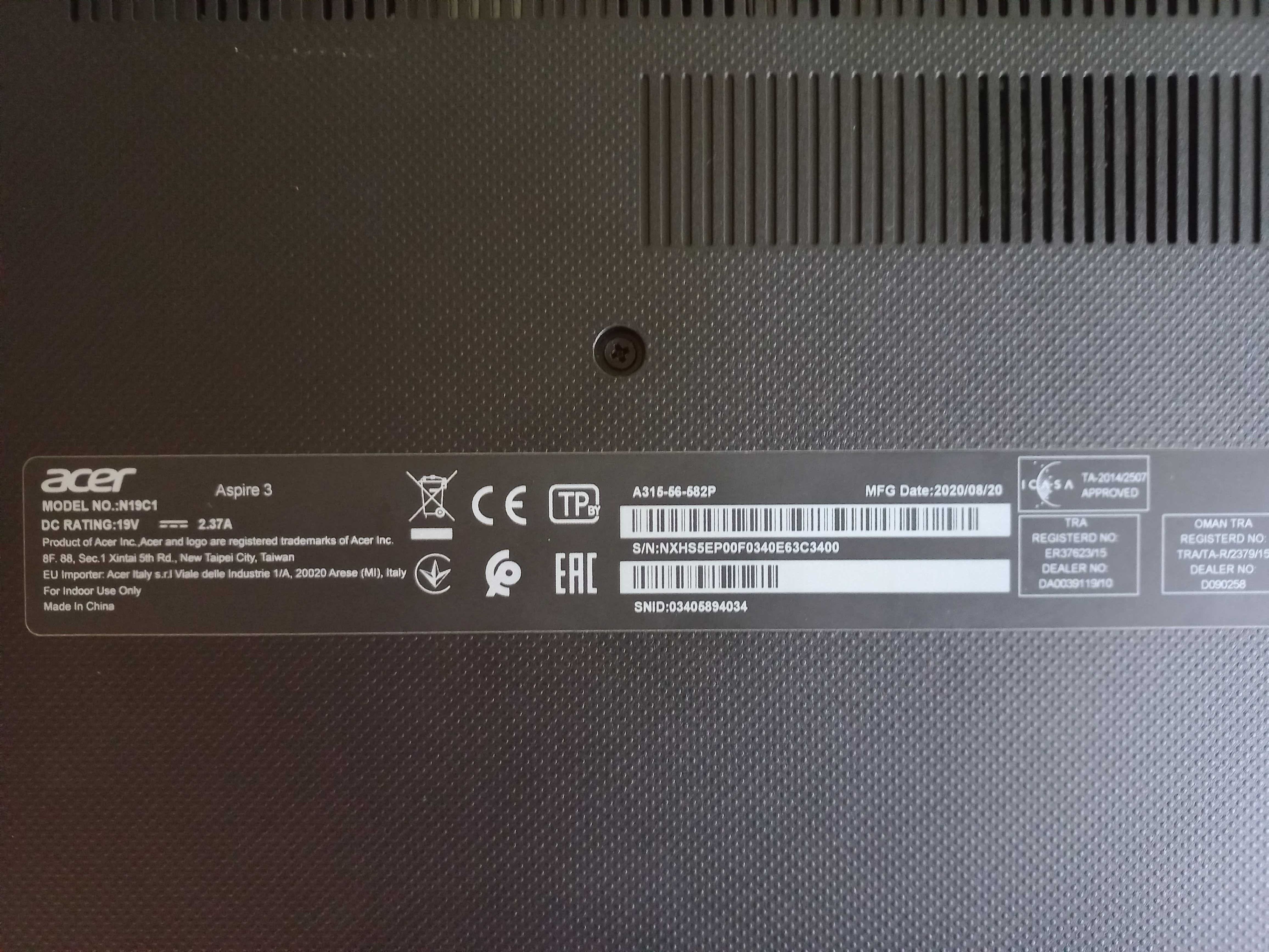 Laptop Acer Aspire A315 56