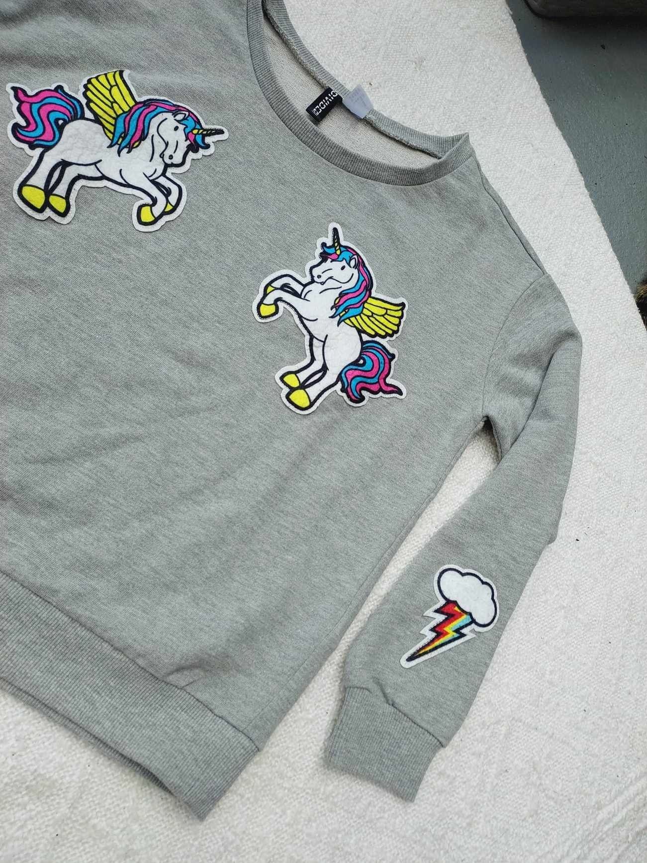 Bluza szara h&m jednorożec S 36