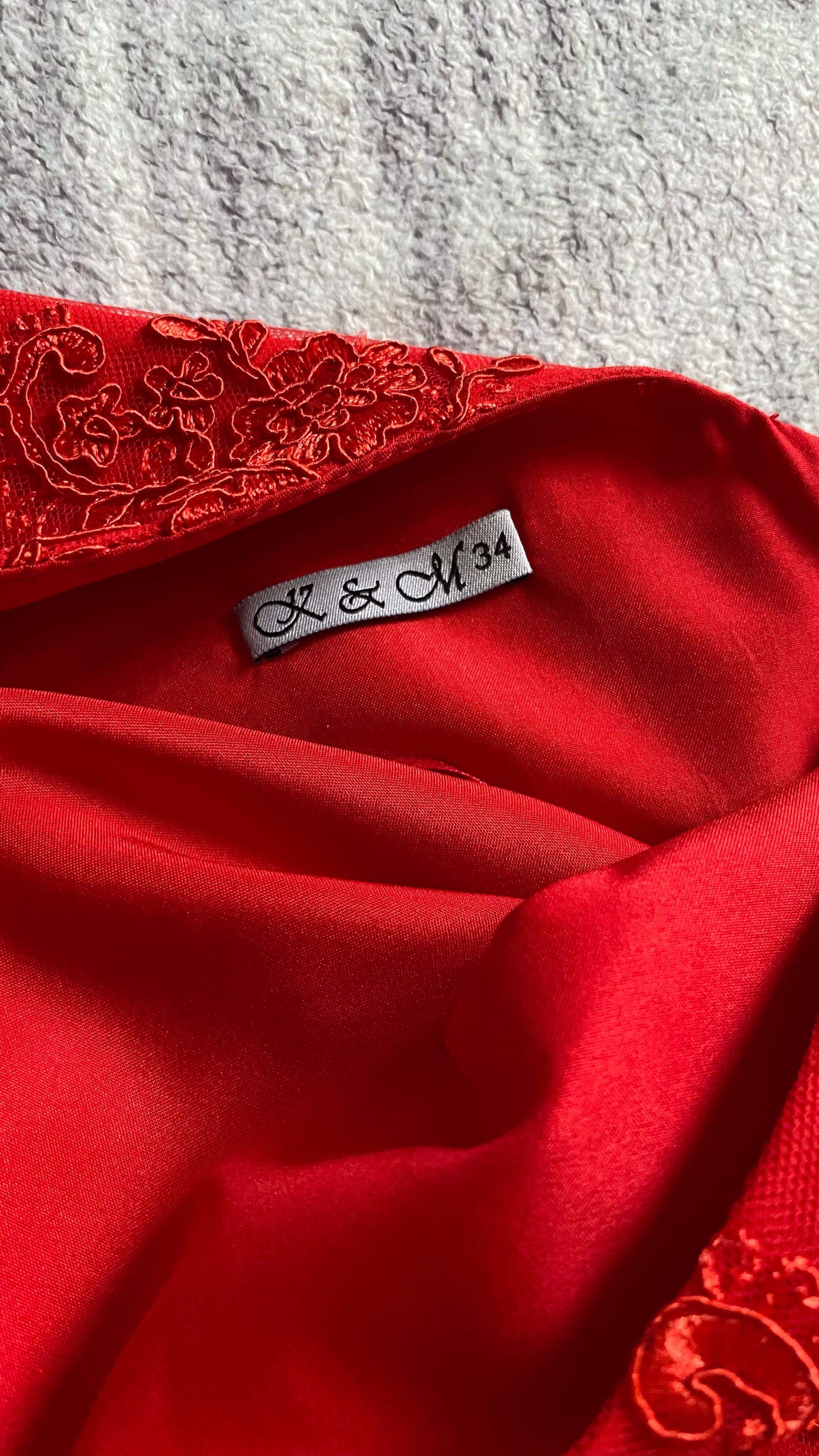 Sukienka maxi czerwona XS wesele