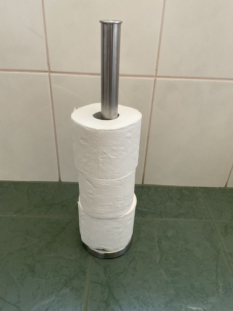 Stojak na papier toaletowy - chromowany