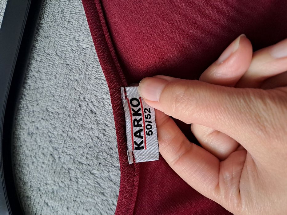 Piękna burgundowa okazjonalna sukienka plus size rozmiar 50-52