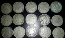 Moedas de 1 escudo de 1928, 29, 40, 46, 51, 57, 58, 59, 62, 64, 65, 68