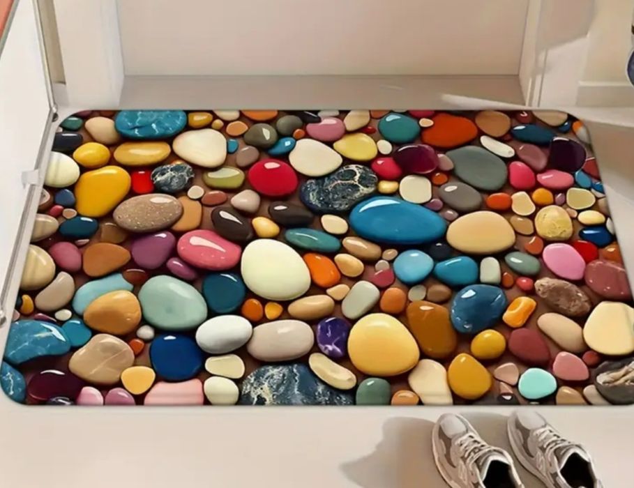 Świetny chodnik dywanik kolorowe kamienie łazienka sypialnia kuchnia
