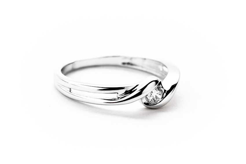 Lśniący Złoty Pierścionek - 14K - 1,71g - DIAMENT - Kraków