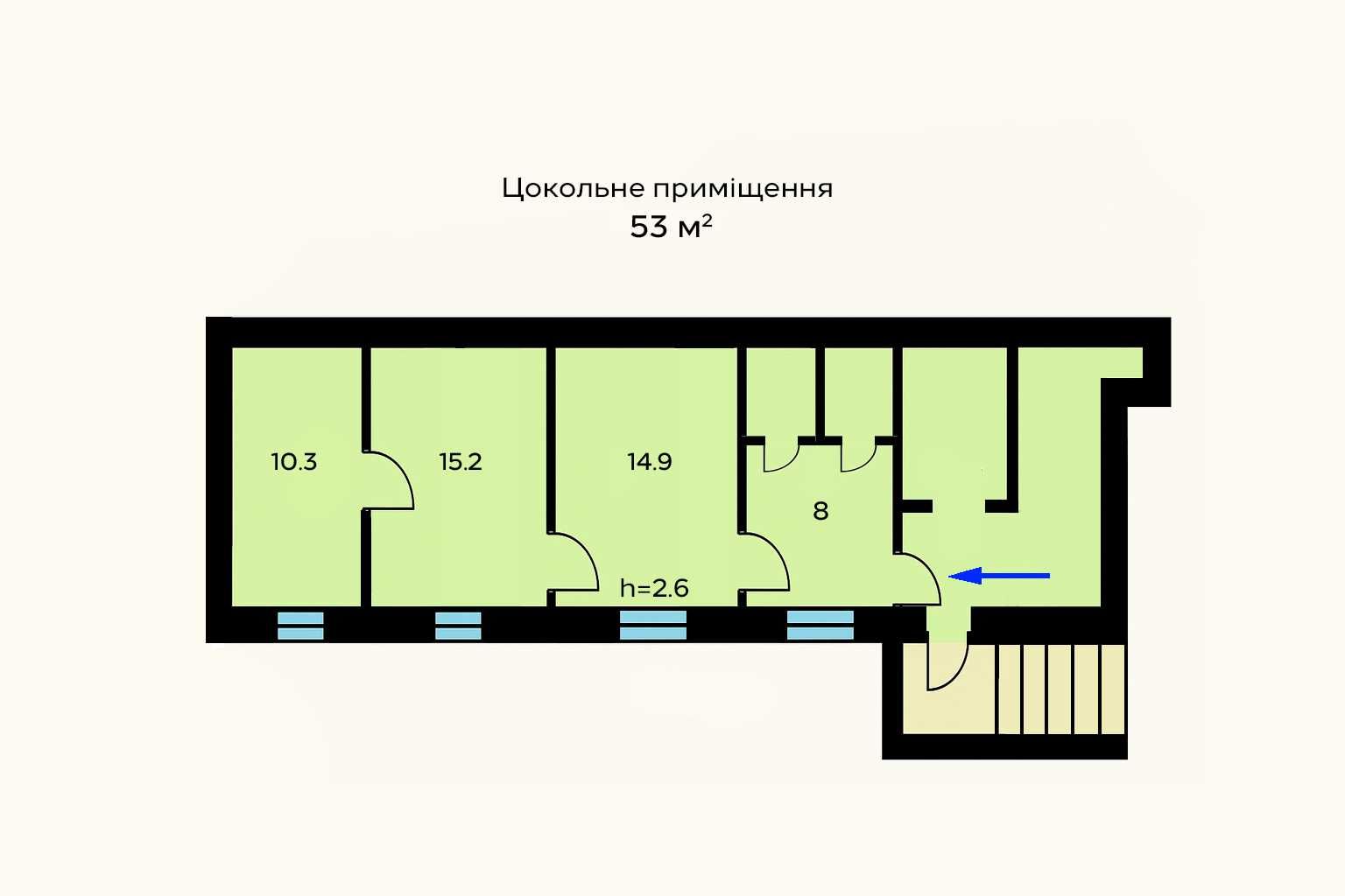 Продається цокольне приміщення в жилому будинку на Шота Руставелі