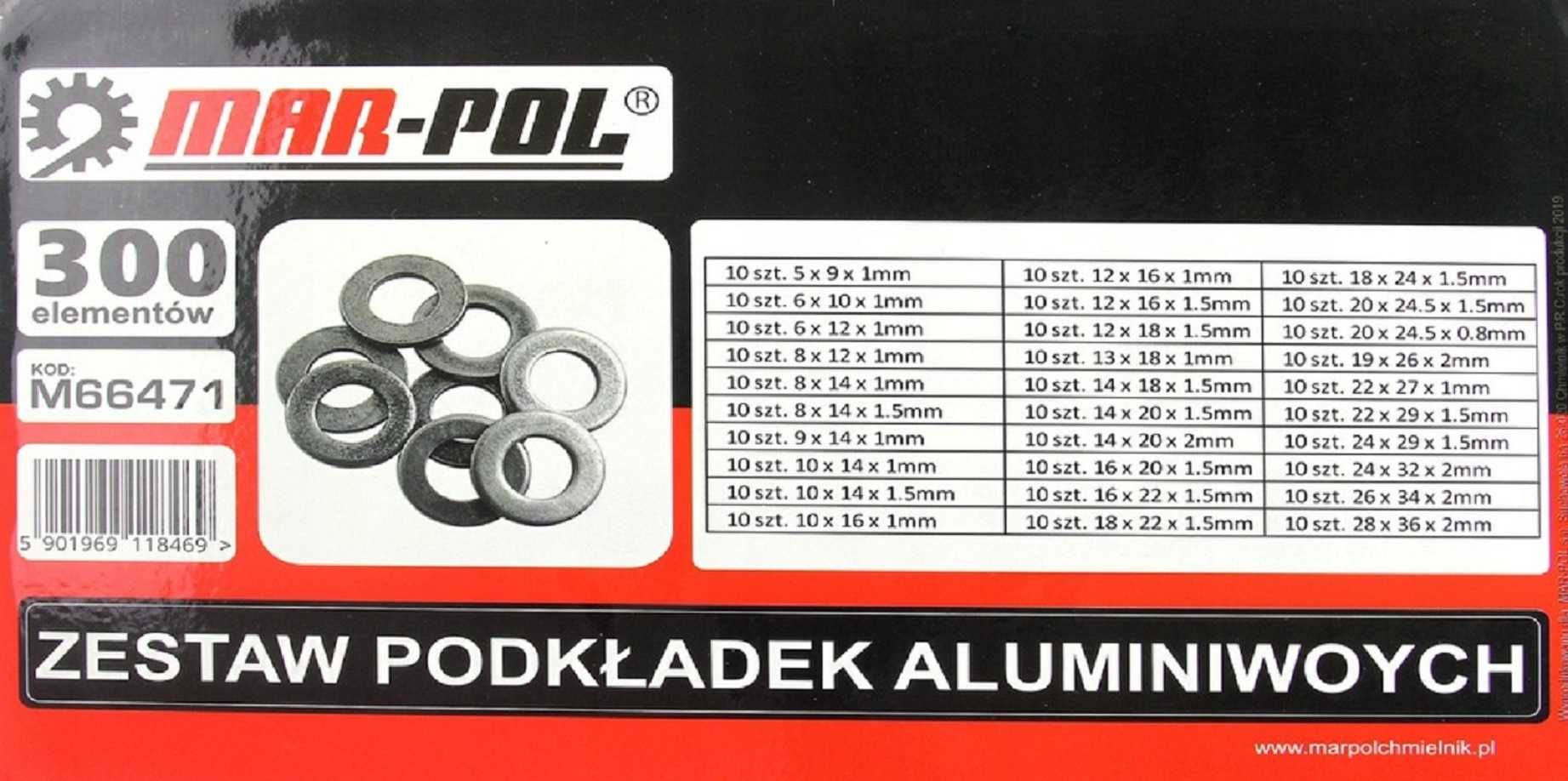 Zestaw Podkładek ALUMINIOWYCH 300EL.