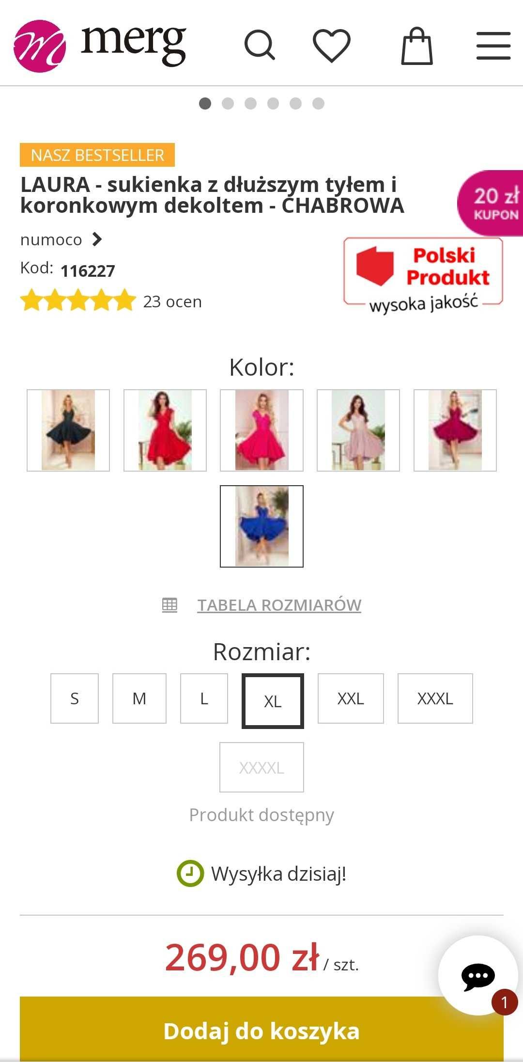 Sukienka Chabrowa idealna na imprezę okolicznosciowa