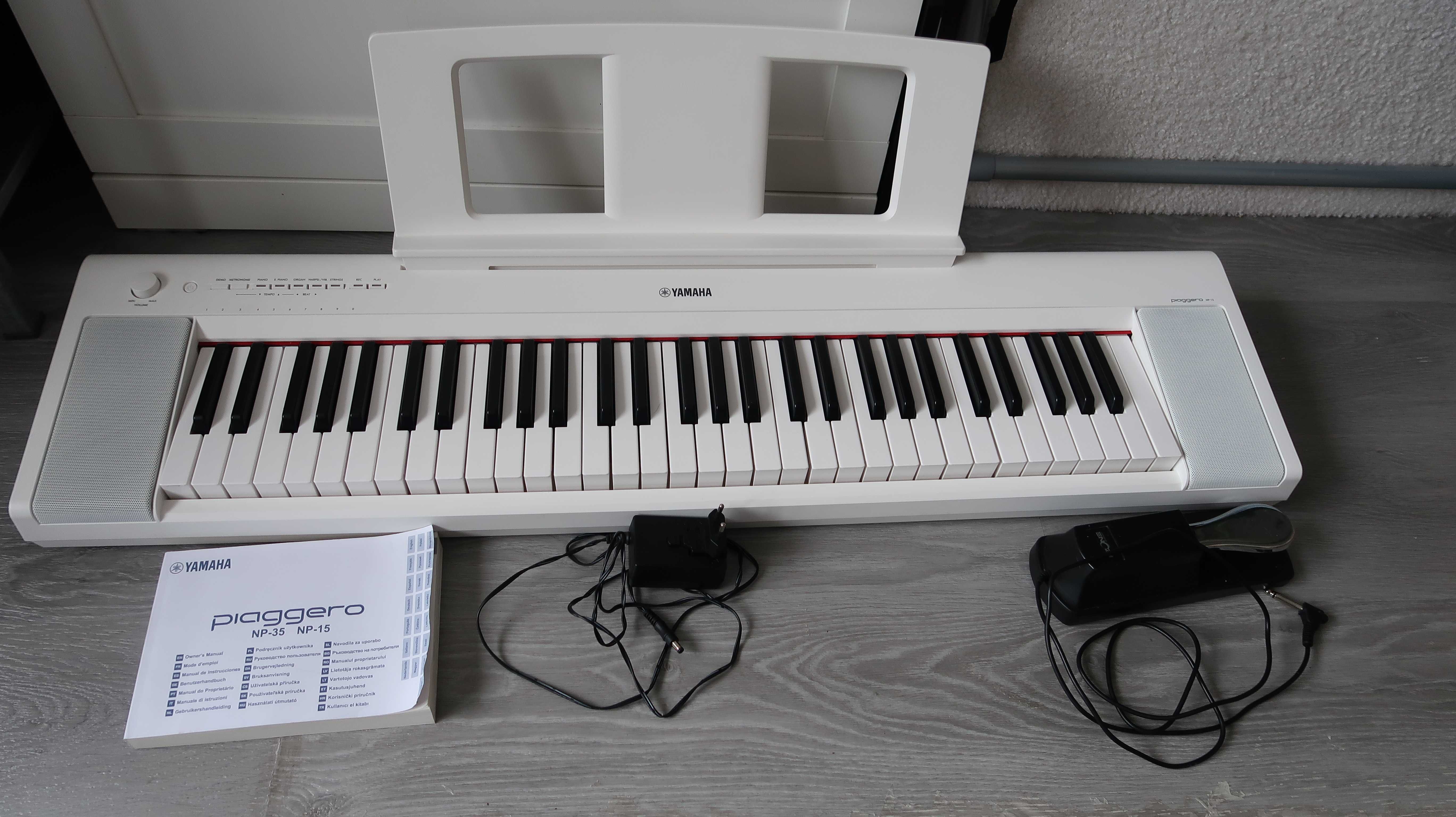 Yamaha NPP-15 biały fortepian + pokrowiec + pedał